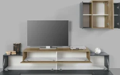 Mobile soggiorno in legno 240cm antracite e acero - Alaskino