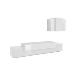 Salotto > Dmora Mobile soggiorno in legno 240cm - Alaskino Bianco Lucido