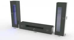 Mobile soggiorno multifunzione 290cm antracite lucido - Aslhey