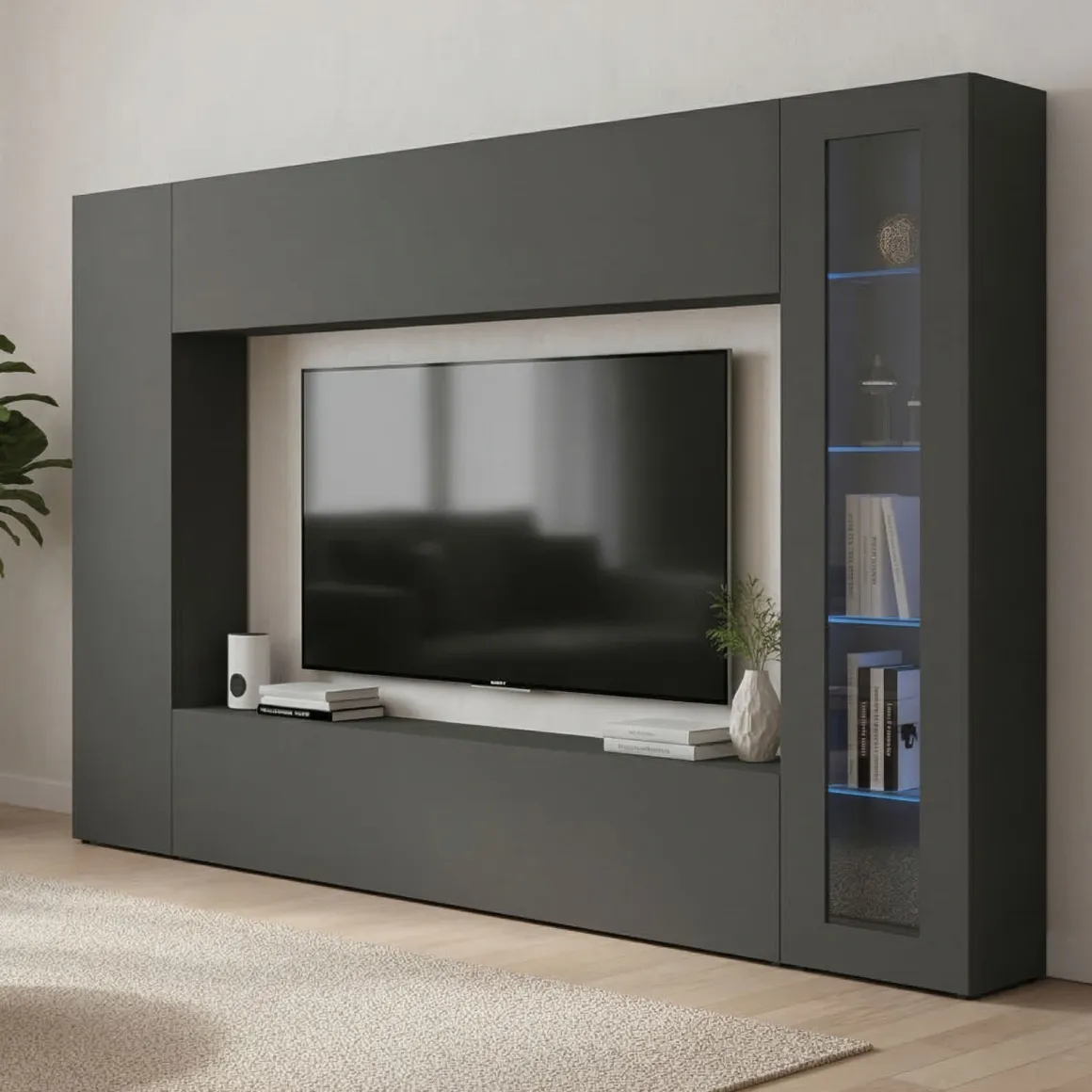 Mobile soggiorno smart 260cm antracite - Alatri