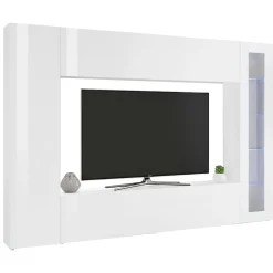 Salotto|Pareti Attrezzate > Dmora Mobile soggiorno smart 260cm - Amel Bianco Lucido