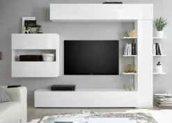 Mobile soggiorno smart 295cm bianco lucido e bianco - Aragosta