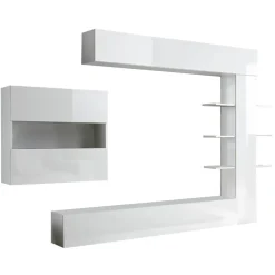 Mobile soggiorno smart 295cm bianco lucido e bianco - Aragosta