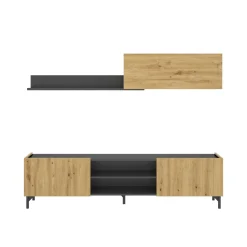 Mobile soggiorno smart 182cm legno e antracite - Ama