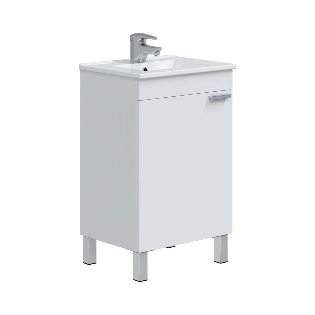 Mobili Sottolavabo > Dmora Mobile sottolavabo 1 anta 50x38x80h cm - Iselle Bianco Lucido