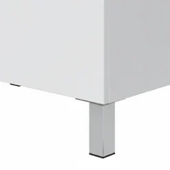 Mobili Sottolavabo > Dmora Mobile Sottolavabo 2 Ante Apertura Battente 50x39x80h cm, Piedini Alluminio - Tuglie Bianco Lucido