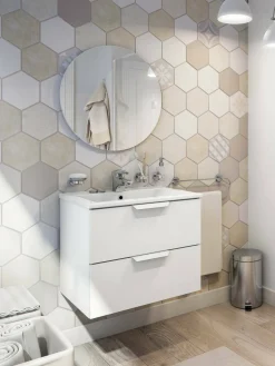 Mobile sottolavabo 2 cassetti 60x45x50h cm bianco lucido - Arzano