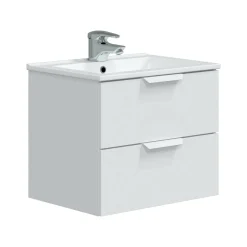 Mobile sottolavabo 2 cassetti 60x45x50h cm bianco lucido - Arzano
