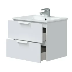 Mobile sottolavabo 2 cassetti 60x45x50h cm bianco lucido - Arzano
