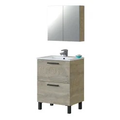 Mobile sottolavabo 2 cassetti 60x80x45h cm rovere - Aruna