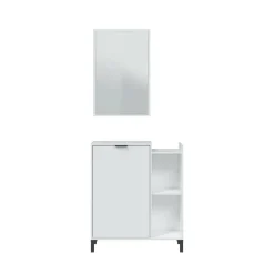 Mobili Sottolavabo > Dmora Mobile sottolavabo con specchio 77x24x91h cm - Argusto Bianco