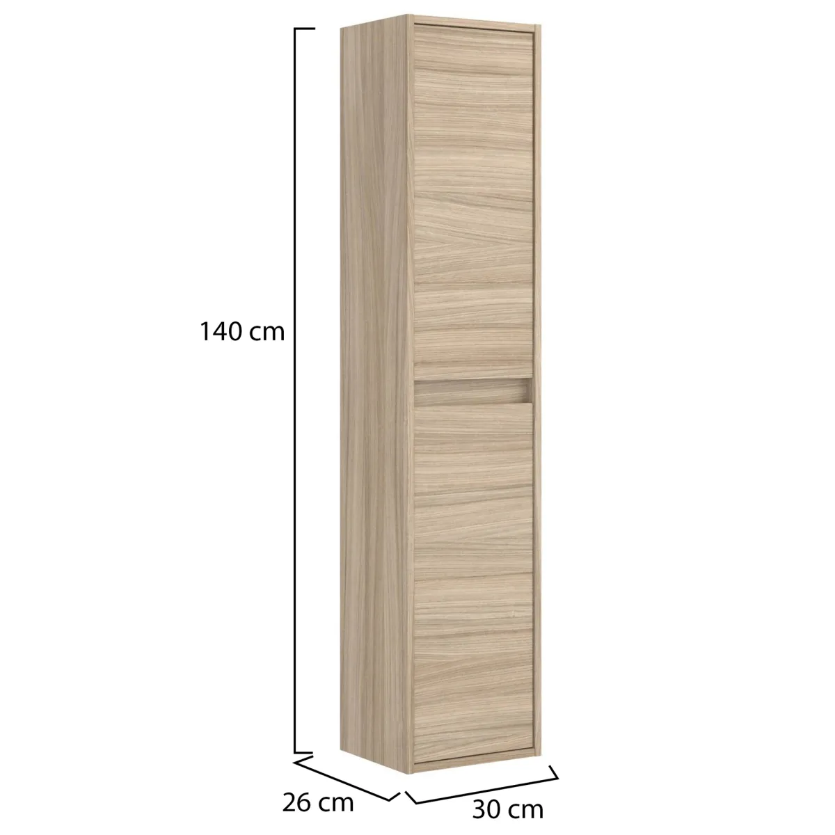Mobili Sottolavabo > Dmora Mobile Sottolavabo Marrone Colore Ante Marrone 30x25.5x140h cm, - Aladin Marrone Quercia