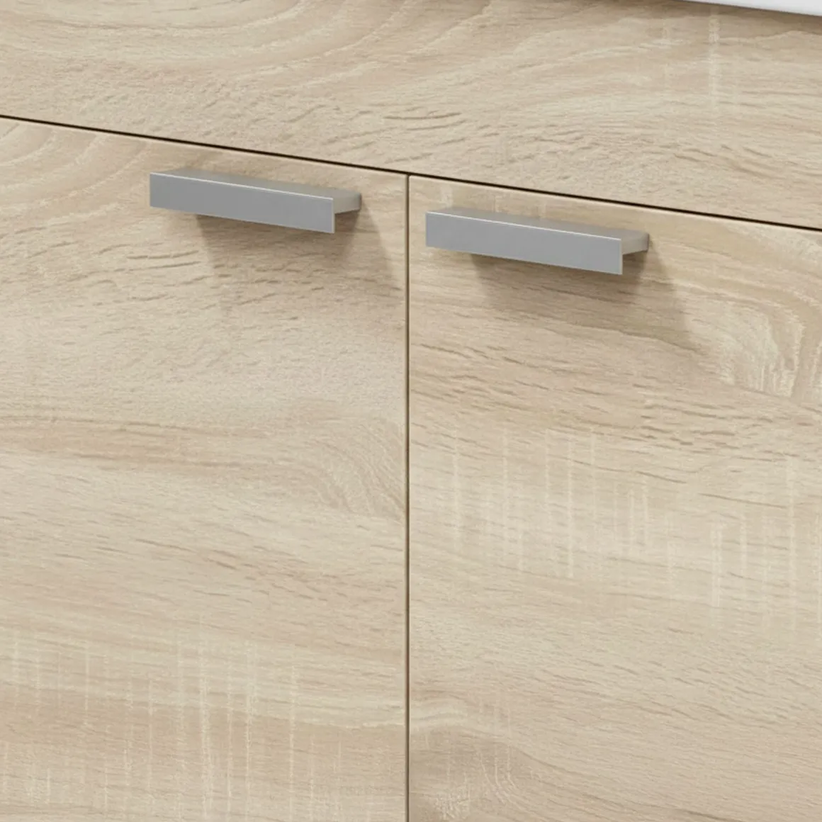 Mobili Sottolavabo > Dmora Mobile Sottolavabo Marrone Rovere Grigio Nero Antracite 3 Cassetti Soft Close 60x45x86h cm, Apertura Scorrevole - Sozop Nero Antracite, Marrone Rovere Grigio