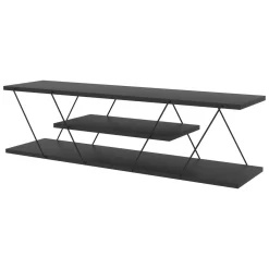 Mobile TV antracite e grigio 120x30x33h cm in legno - Desdemona