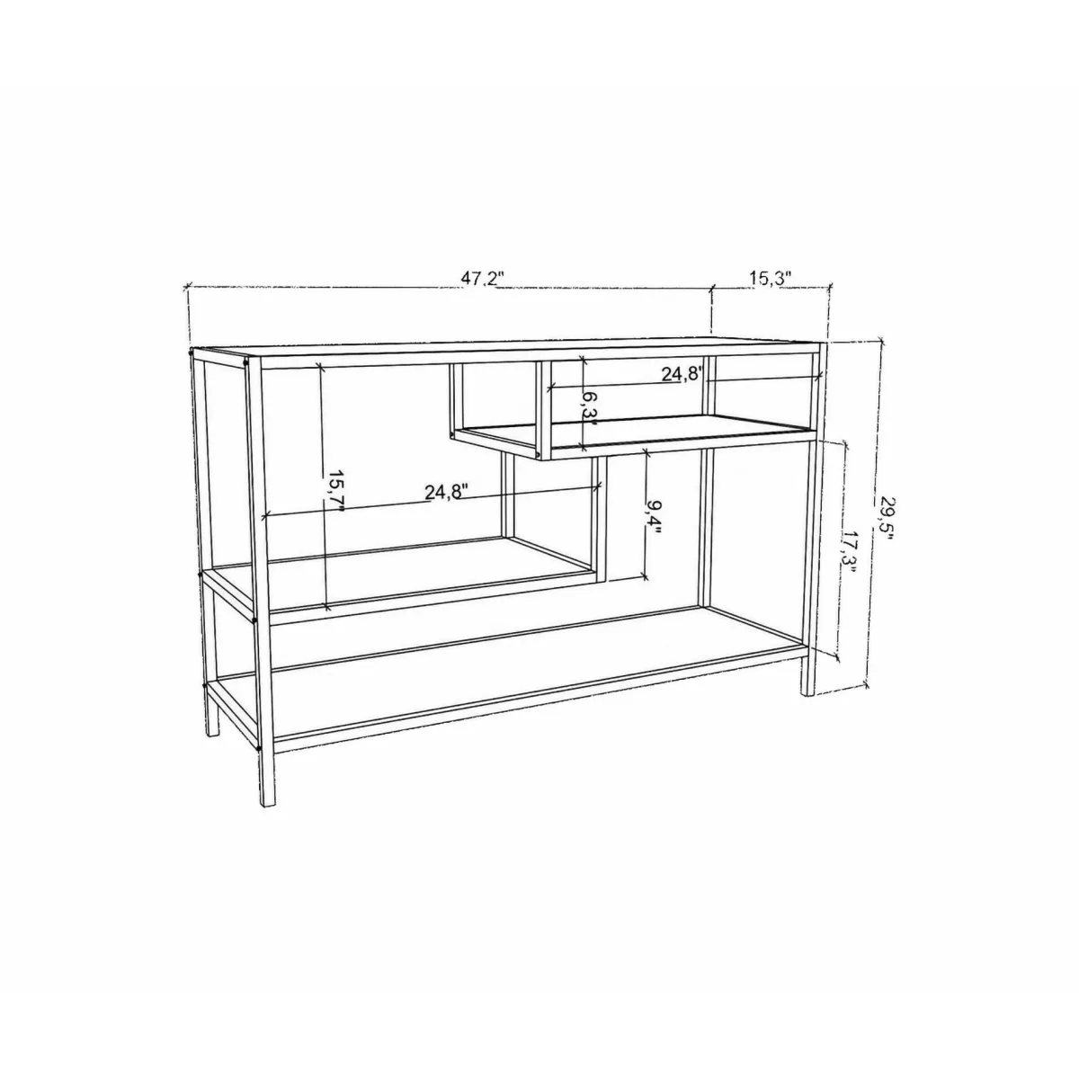 Mobili Porta Tv|Salotto > Dmora Mobile TV antracite e nero 120x39x75h cm in legno - Ivette Nero, Nero Antracite