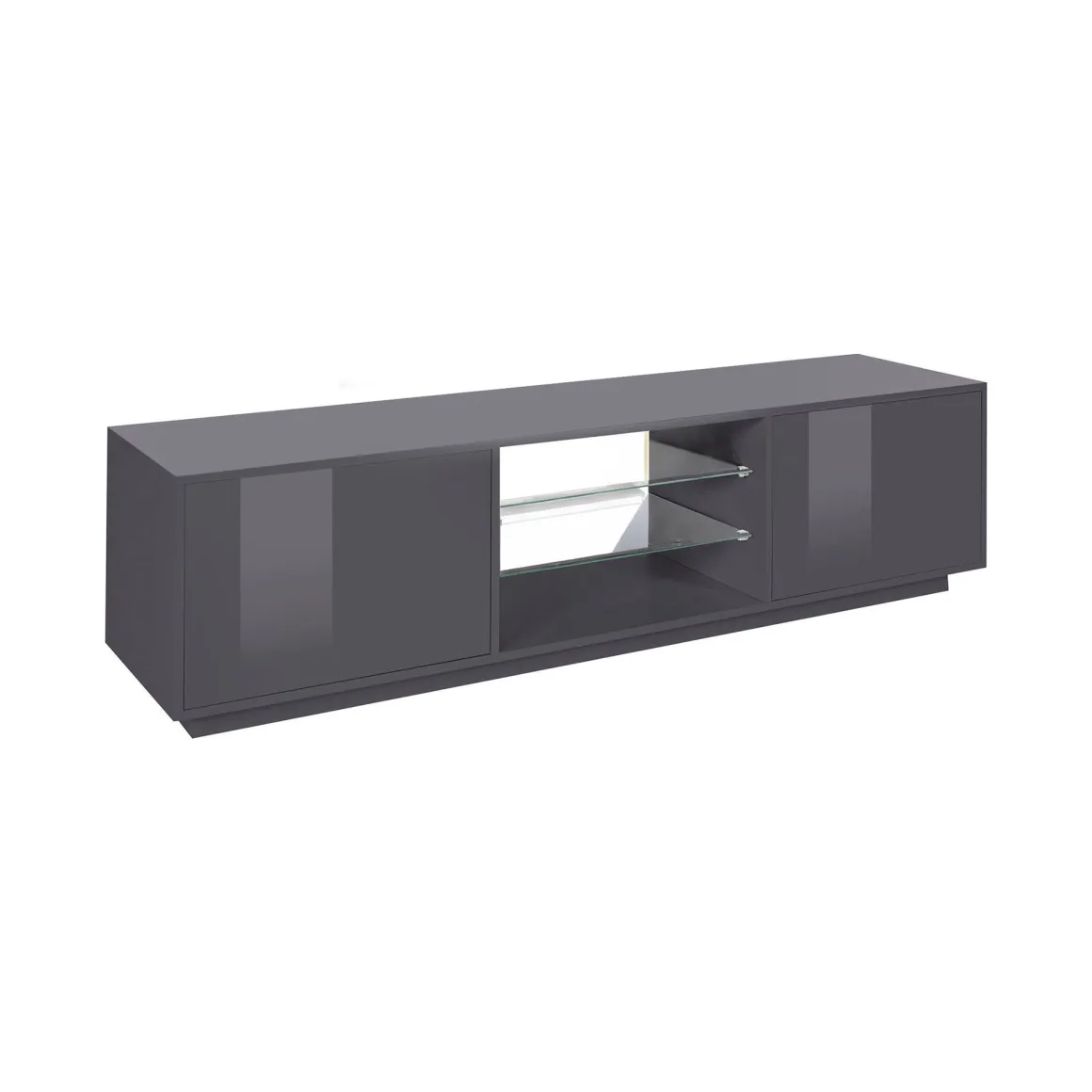 Mobile TV antracite lucido 180x41x46h cm 2 ante - Lola