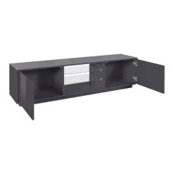 Mobile TV antracite lucido 180x41x46h cm 2 ante - Lola