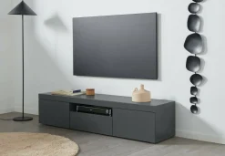 Mobile TV antracite 160x40x35h cm 3 ante - Edoarda