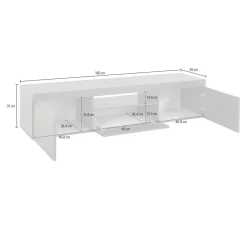 Mobile TV antracite 160x40x35h cm 3 ante - Edoarda