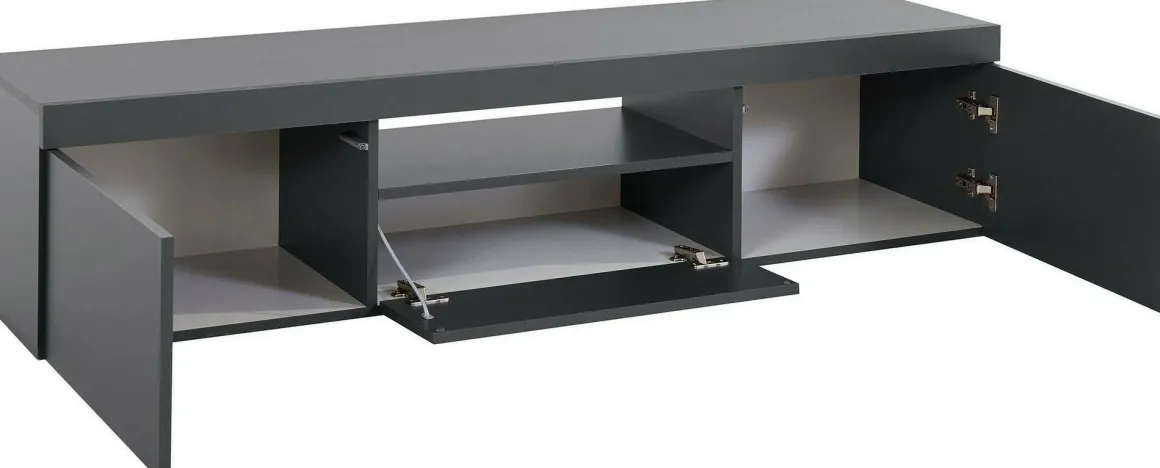 Mobile TV antracite 160x40x35h cm 3 ante - Edoarda