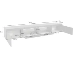 Mobile TV antracite 240x40x35h cm 3 ante - Animali