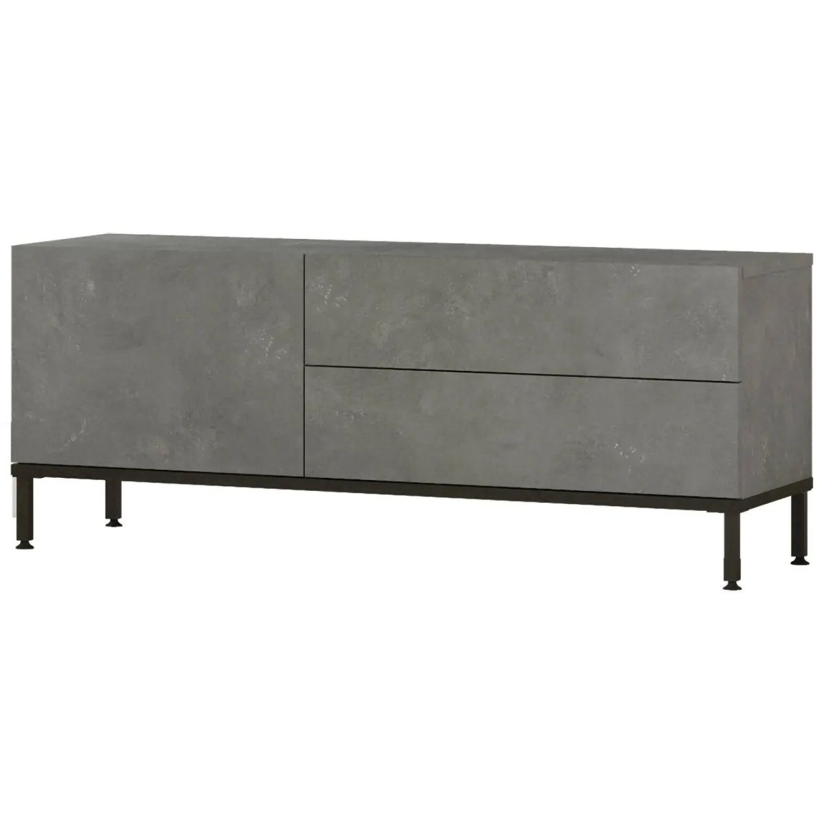 Mobili Porta Tv > Dmora Mobile TV argento e nero 120x35x46h cm 3 ante - Zephir Nero, Argento