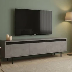 Mobile TV argento e nero 160x35x45h cm 3 ante - Titli