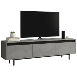Mobile TV argento e nero 160x35x45h cm 3 ante - Titli