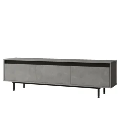 Mobile TV argento e nero 160x35x45h cm 3 ante - Titli