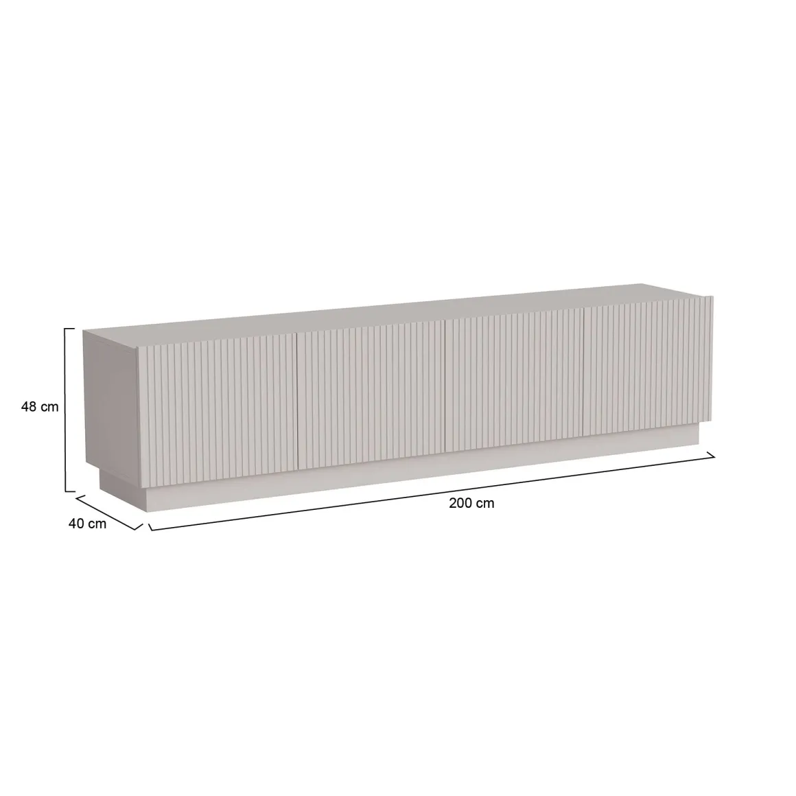 Mobile TV beige 200x40x48h cm 4 ante - Macherio