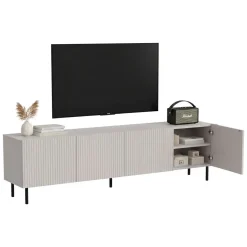 Mobili Porta Tv > Dmora Mobile TV beige 200x42x52h cm 4 ante - Priocca Beige Cashmere