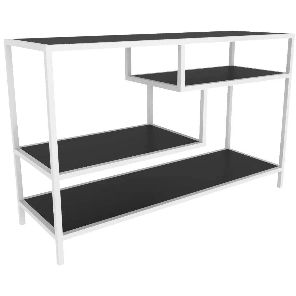 Mobile TV bianco e antracite 120x39x75h cm in legno - Ivette