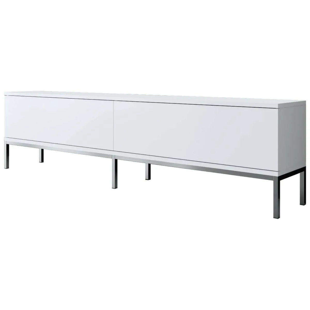 Mobili Porta Tv|Salotto > Dmora Mobile TV bianco e argento 180x30x47h cm modulabile - Espero Argento, Bianco