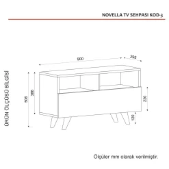Mobili Porta Tv > Dmora Mobile TV bianco e noce 90x29x50h cm in legno - Mun Marrone, Bianco Noce