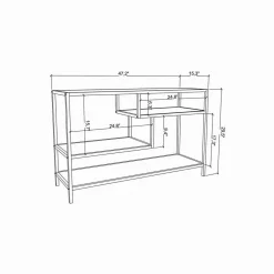 Mobile TV bianco e rovere 120x39x75h cm in legno - Ivette