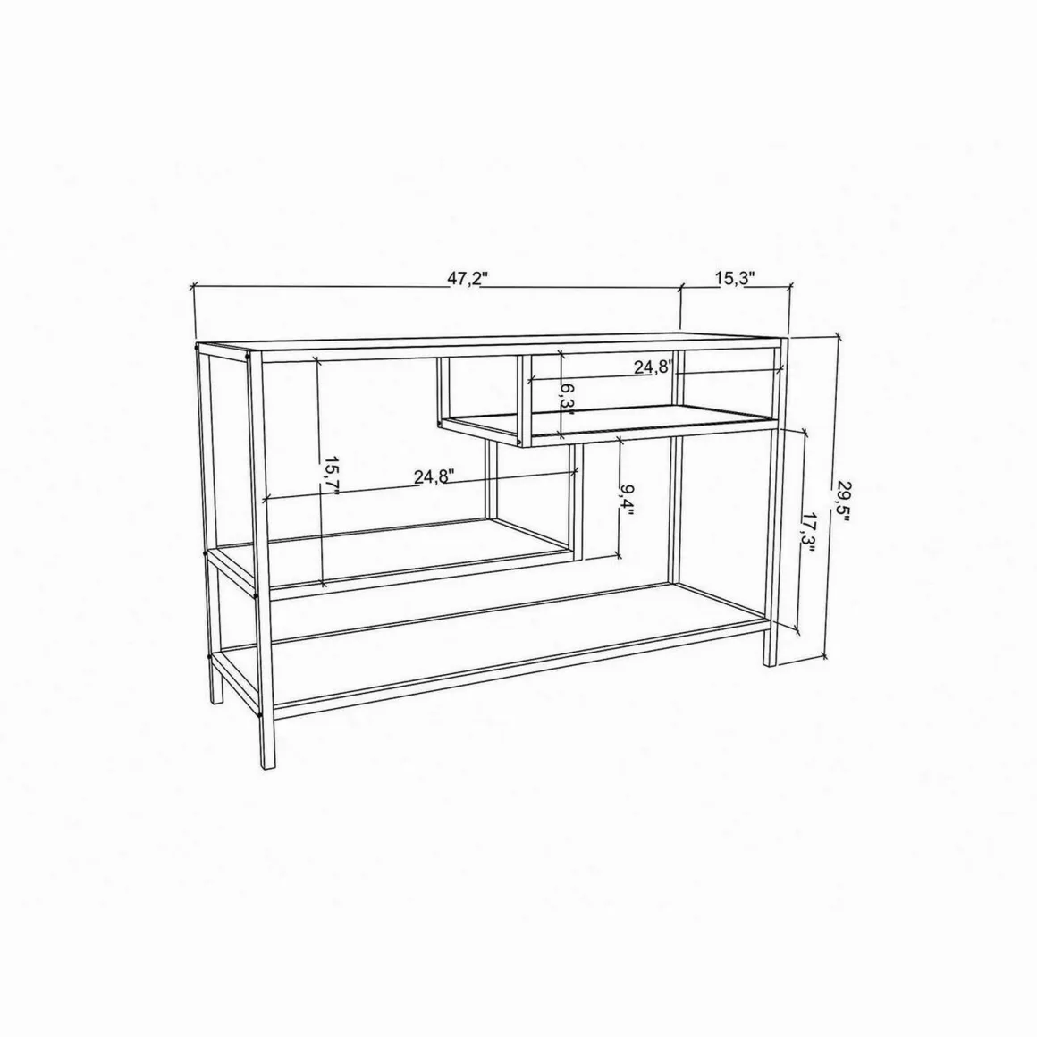 Mobile TV bianco e rovere 120x39x75h cm in legno - Ivette