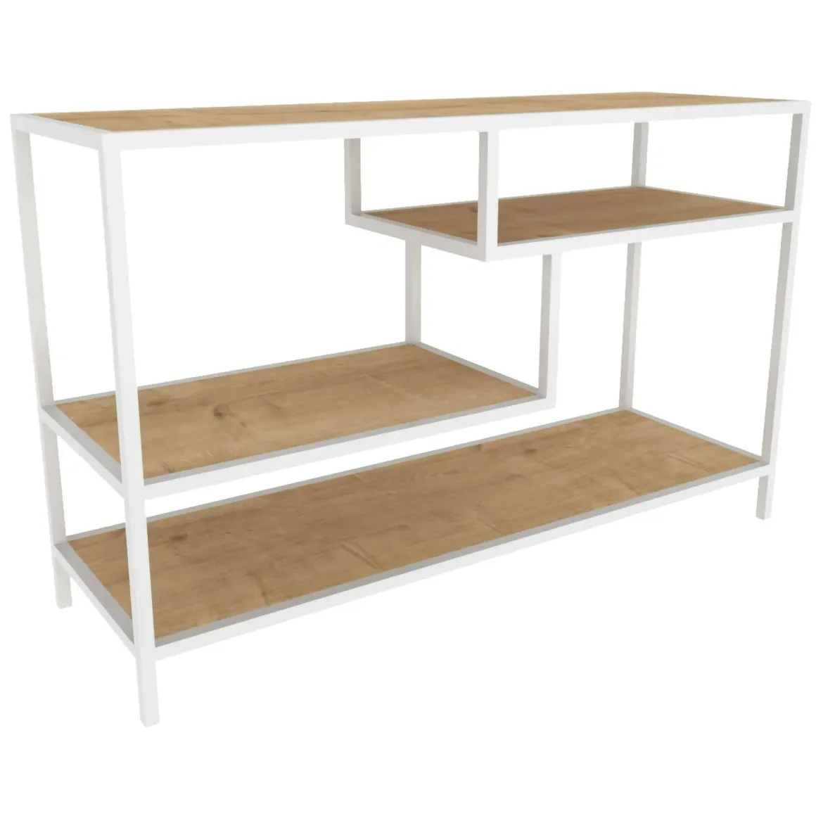 Mobile TV bianco e rovere 120x39x75h cm in legno - Ivette