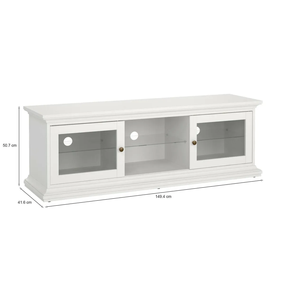 Mobili Porta Tv > Dmora Mobile TV 149x41x50h cm 2 ante - Damrey Bianco