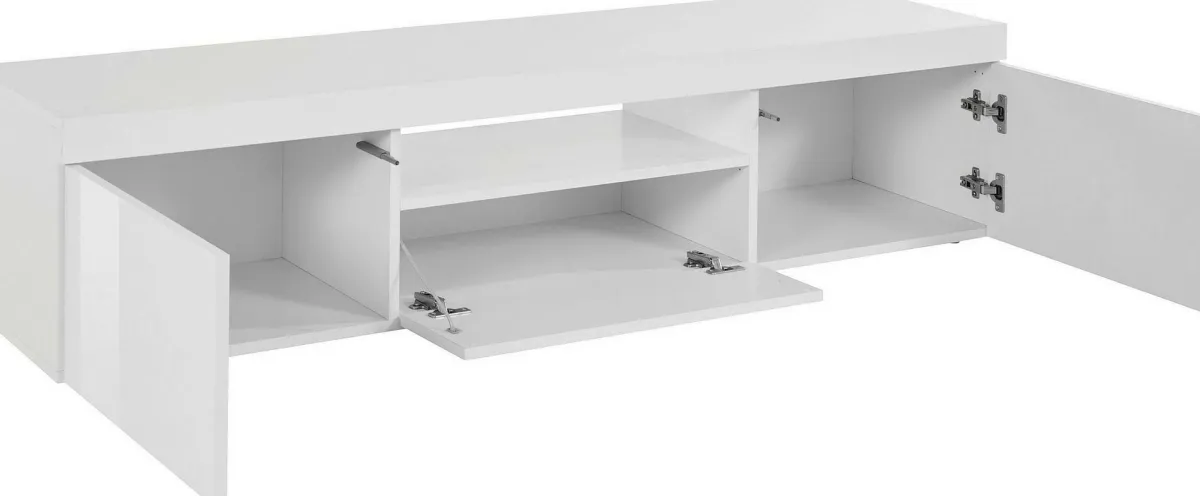 Salotto > Dmora Mobile TV 160x40x35h cm 3 ante - Edoarda Bianco