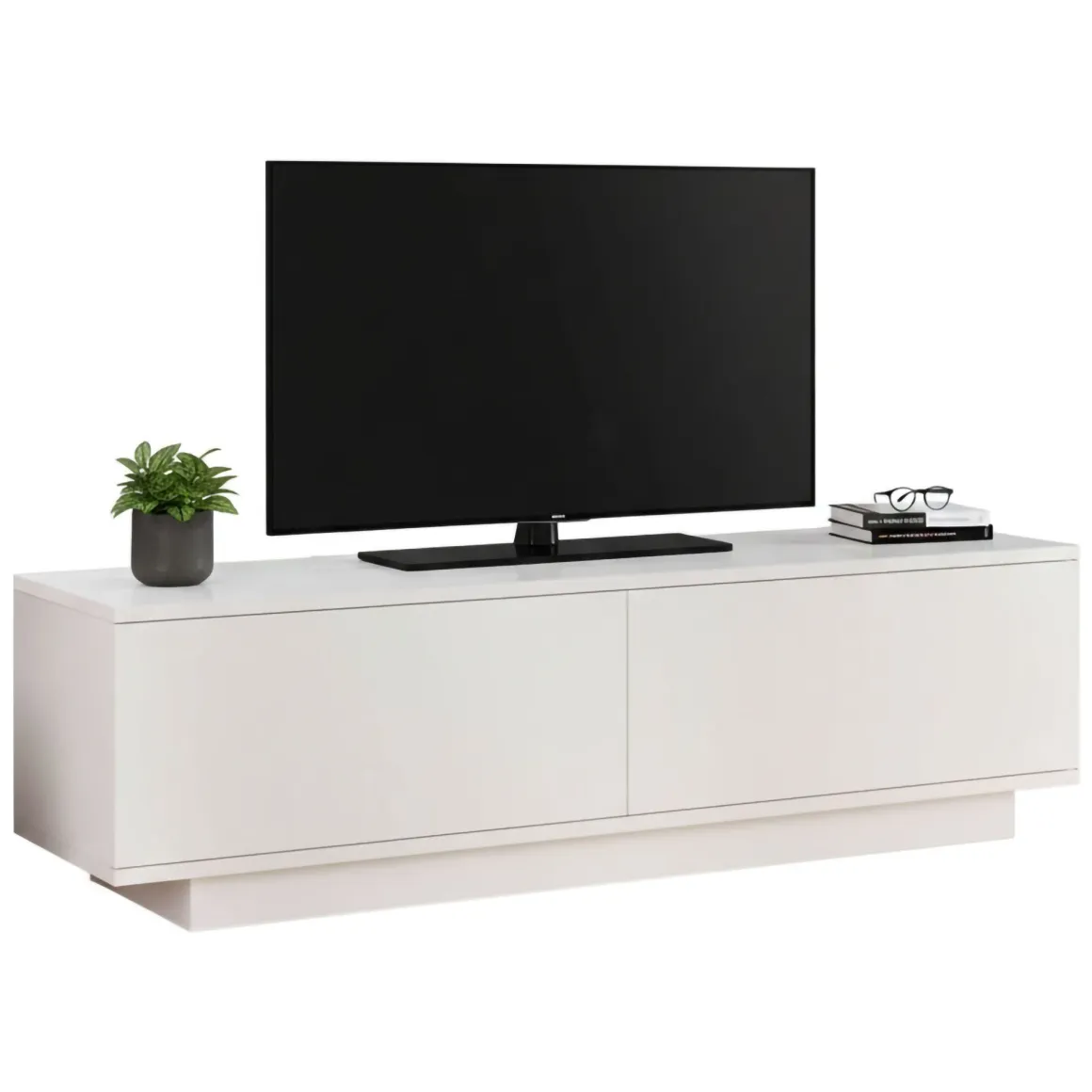 Mobile TV bianco 140x35x38h cm 2 ante - Kenneth
