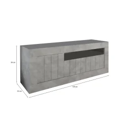 Mobile TV cemento 138x42x56h cm 3 ante - Iole