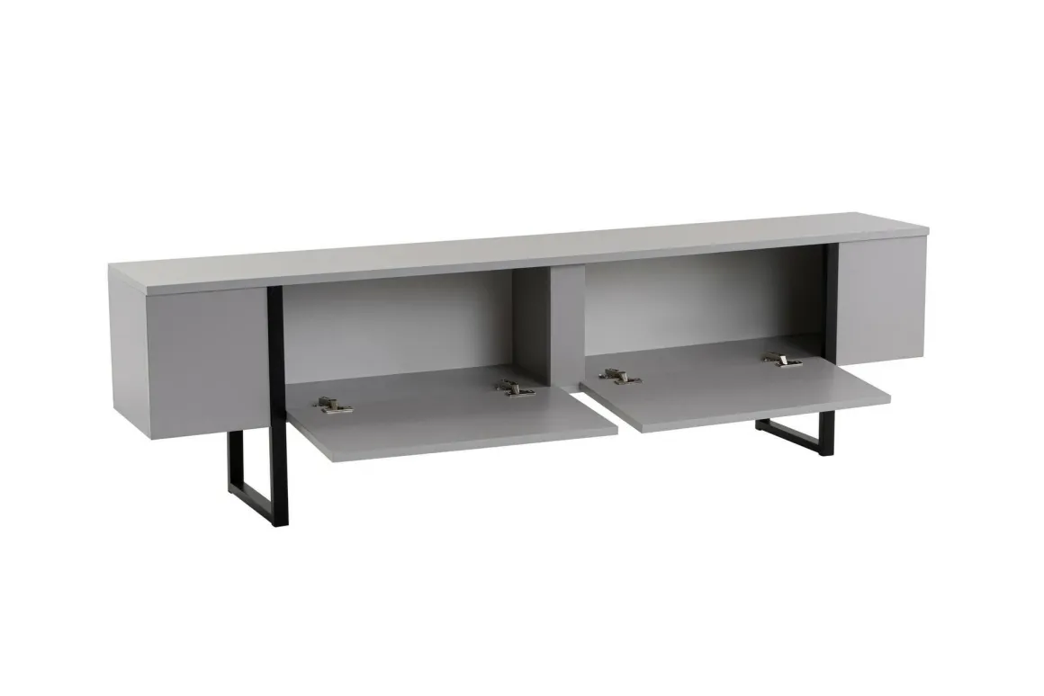 Mobile TV grigio e nero 180x29x50h cm 2 ante - Lilith