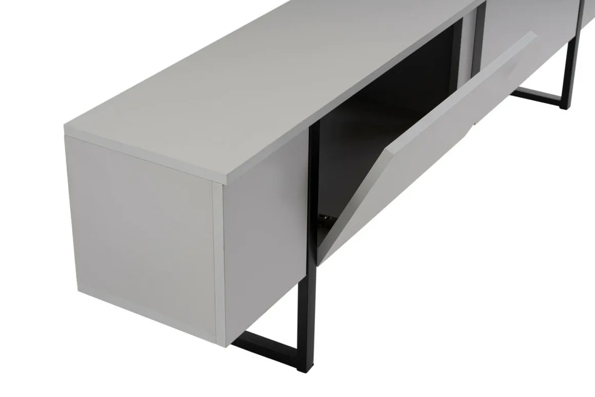 Mobile TV grigio e nero 180x29x50h cm 2 ante - Lilith