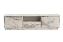 Mobili Porta Tv > Dmora Mobile TV marmo 160x29x42h cm 3 ante - Morrigan Grigio Marmo, Bianco Marmo