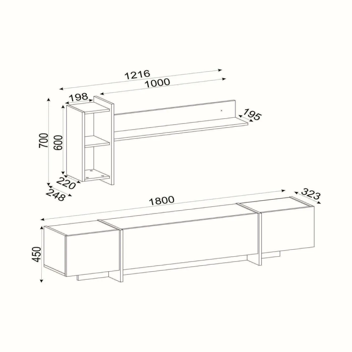Mobili Porta Tv|Salotto > Dmora Mobile TV nero e oro 180x32x45h cm 3 ante - Beinasco Oro, Nero