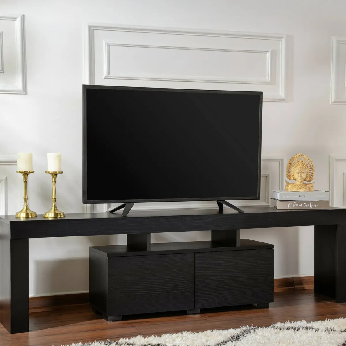 Mobili Porta Tv > Dmora Mobile TV 180x31x50h cm 2 ante - Andarna Nero