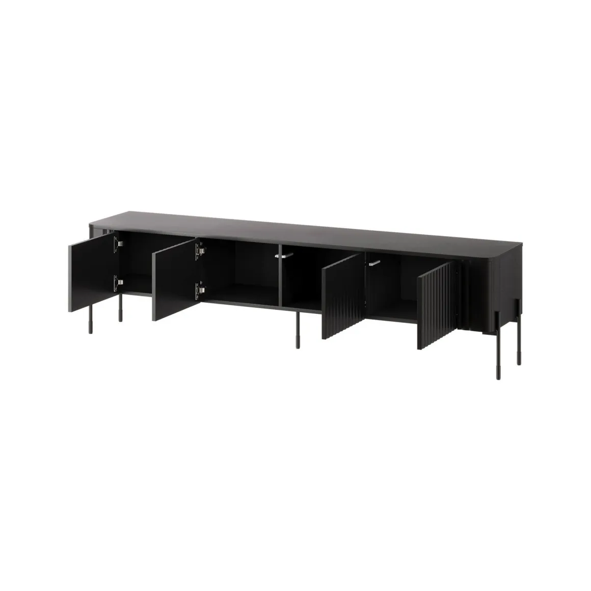 Mobile TV nero 190x39x50h cm 4 ante - Brembana