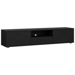 Mobili Porta Tv > Dmora Mobile TV 177x39x38h cm 2 ante e 1 cassetto - Giaele Nero