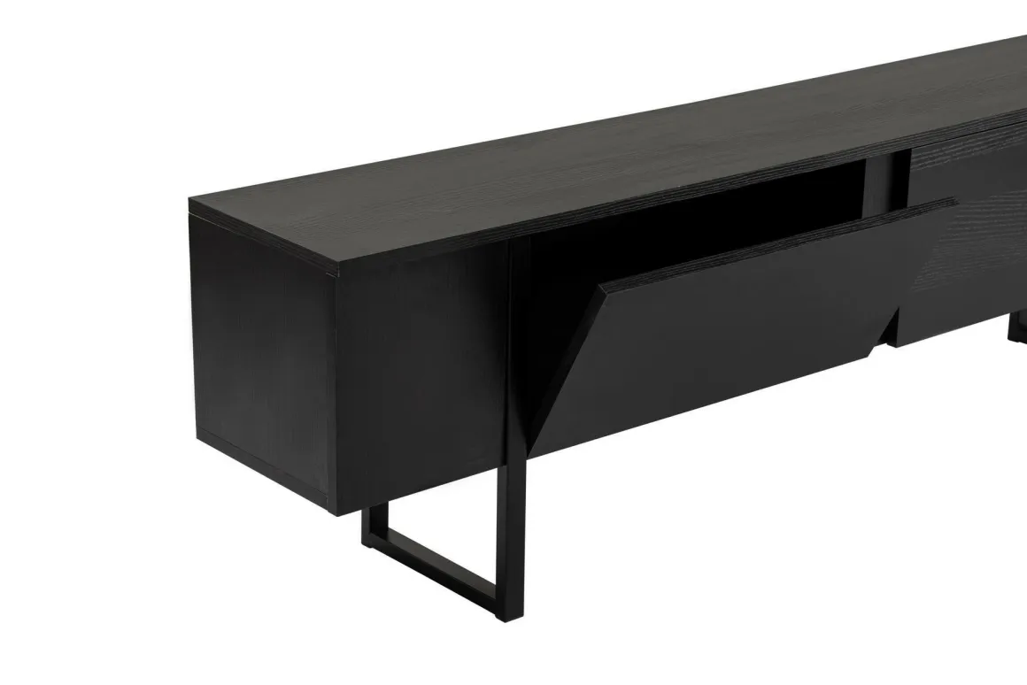 Mobile TV nero 180x29x50h cm 2 ante - Lilith