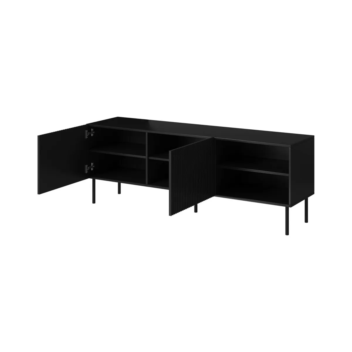 Mobili Porta Tv > Dmora Mobile TV 150x42x52h cm 3 ante - Molini Nero